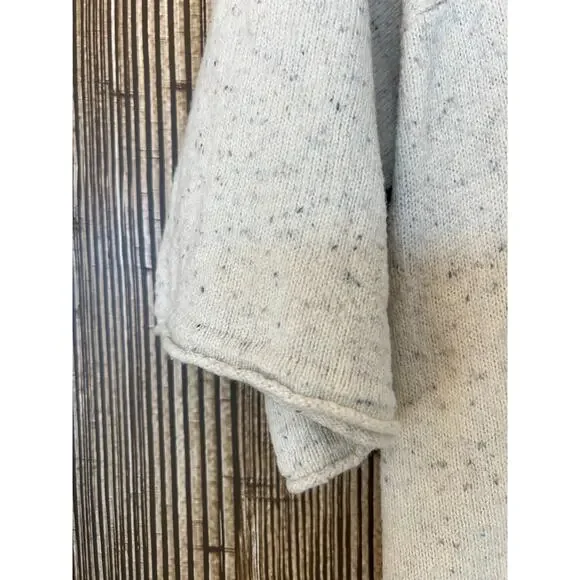 Pure J Jill Fleckd Beige Wool Sweater Sz M Petite Boho Asymmetric Slit Lagenlook - Picture 3 of 10